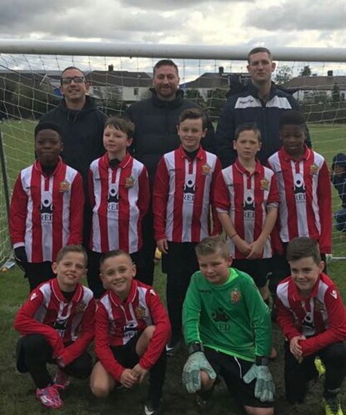 a local football team of under 10s playing 7 a side 